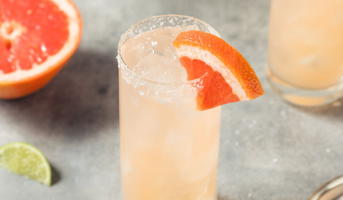 The Sobr Paloma non-alcoholic cocktail with pink grapefruit juice and sparkling soda