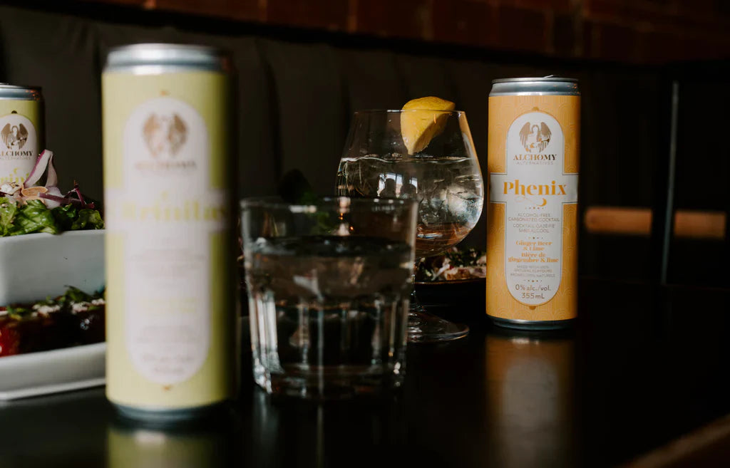 Alchomy premium non-alcoholic cocktail cans