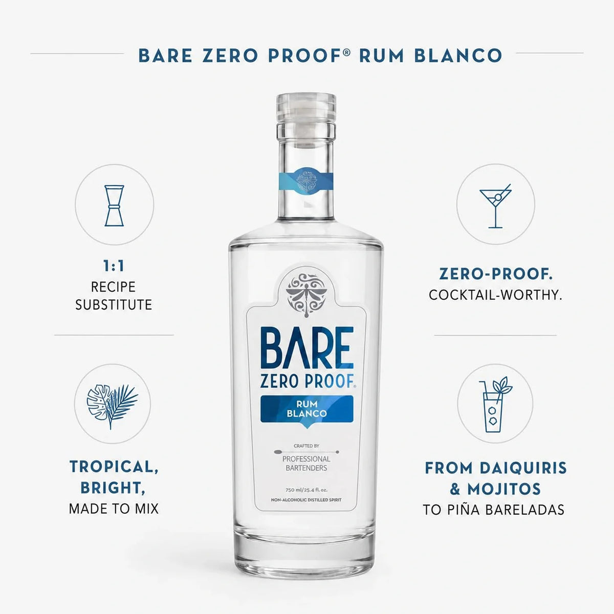 BARE Zero Proof - 0.0% Rum Blanco