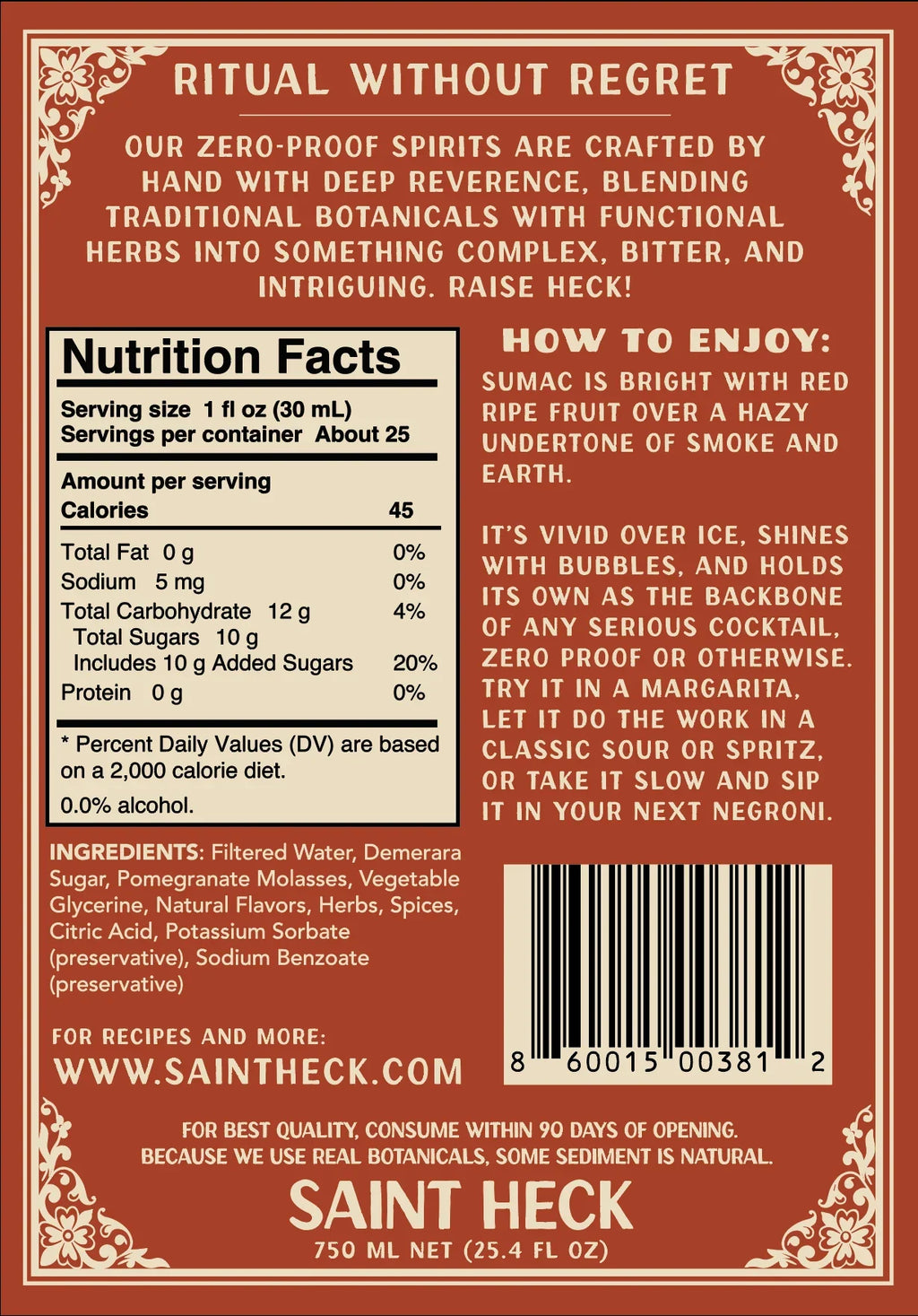 Saint Heck - Sumac 0.0% Amaro