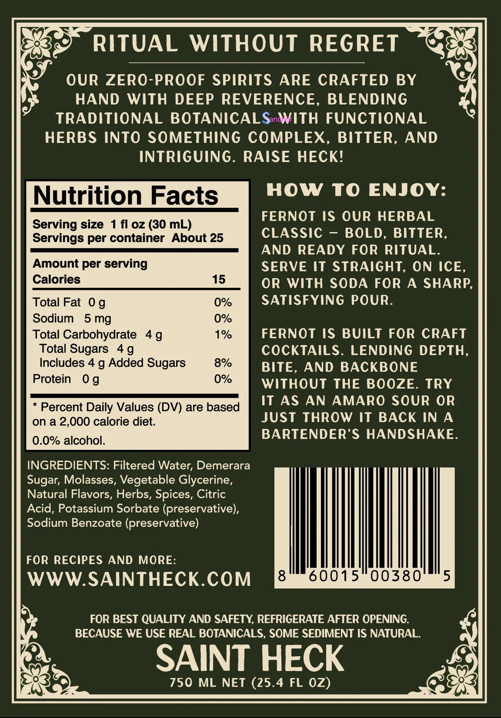 Saint Heck - Fernot 0.0% Amaro
