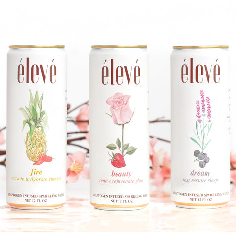 eleve variety pack adaptogen infused sparkling water, functional beverage for better health and improved wellness available at The Sobr Market in Winnipeg Canada with Free shipping and delivery