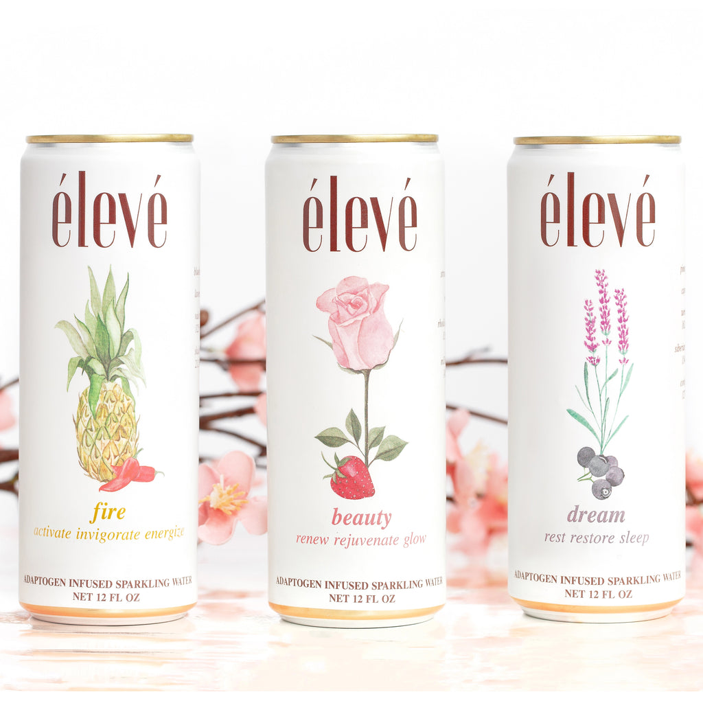eleve variety pack adaptogen infused sparkling water, functional beverage for better health and improved wellness available at The Sobr Market in Winnipeg Canada with Free shipping and delivery