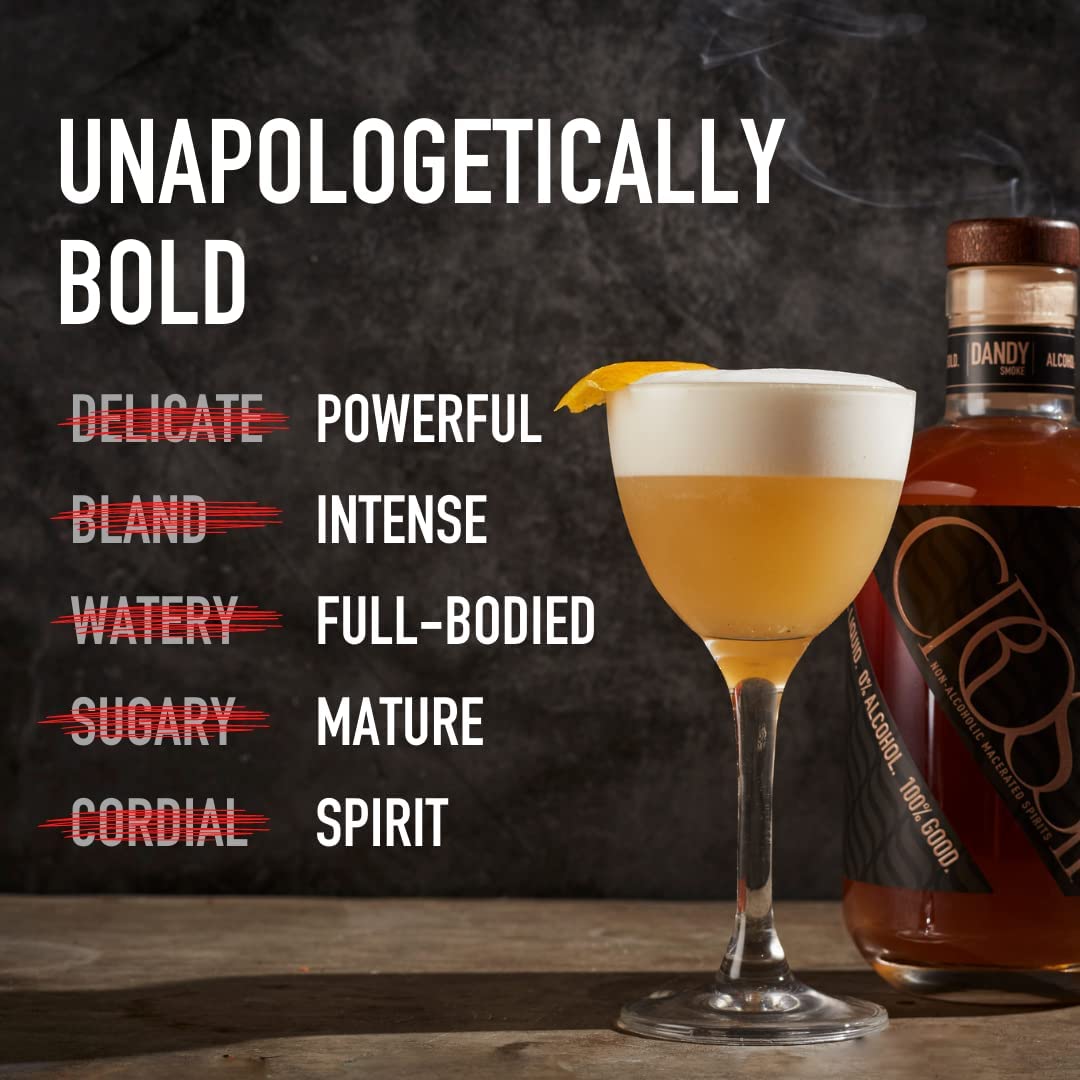 powerful, intense, full-bodied, mature spirit - the NA option you are looking for