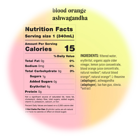 blood orange nutrition facts - 0 sugar - 0 caffeine - adaptogens - ashwagandha - l-theanine
