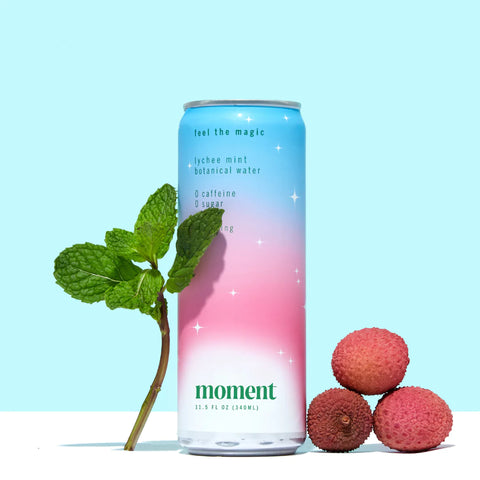 Moment Lychee Mint available at The Sobr Market in Winnipeg Canada - free delivery - free shipping in Canada and USA - alcohol free drinks - non-alcoholic drinks