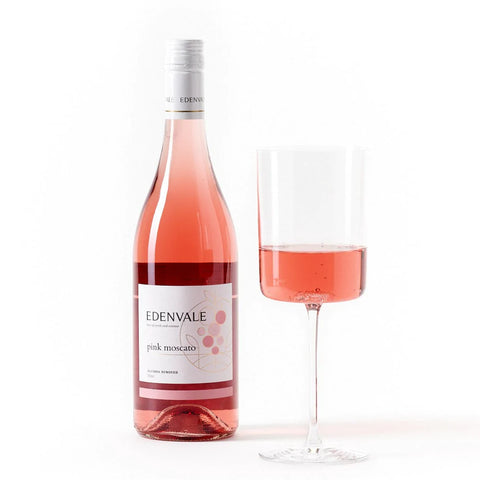 Edenvale Pink Moscato - vegan, gluten free, sustainable vineyard - great tasting wine - alcohol free - non-alcoholic