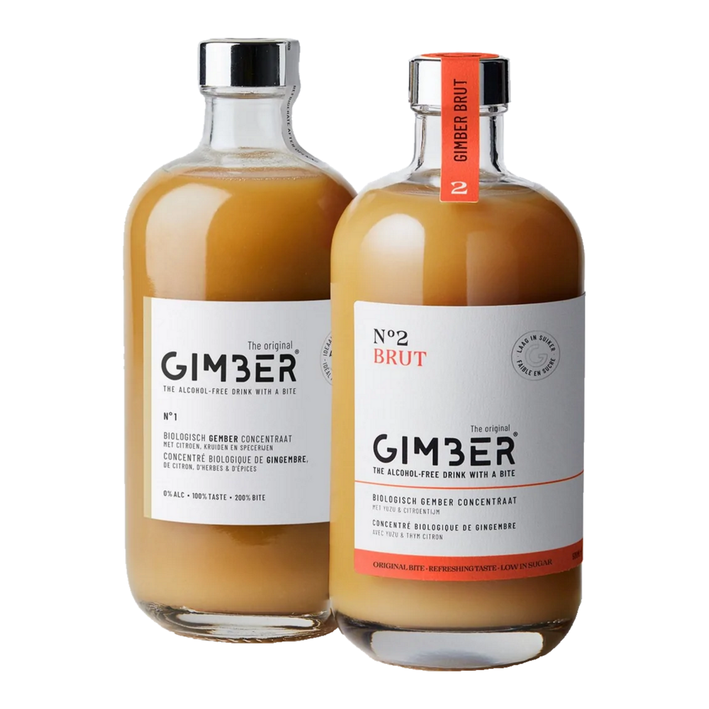 Gimber Original and Brut - Ginger Concentrate - alcohol free drink with bite - low sugar - low calorie alcohol alternative available at The Sobr Market in Winnipeg Canada