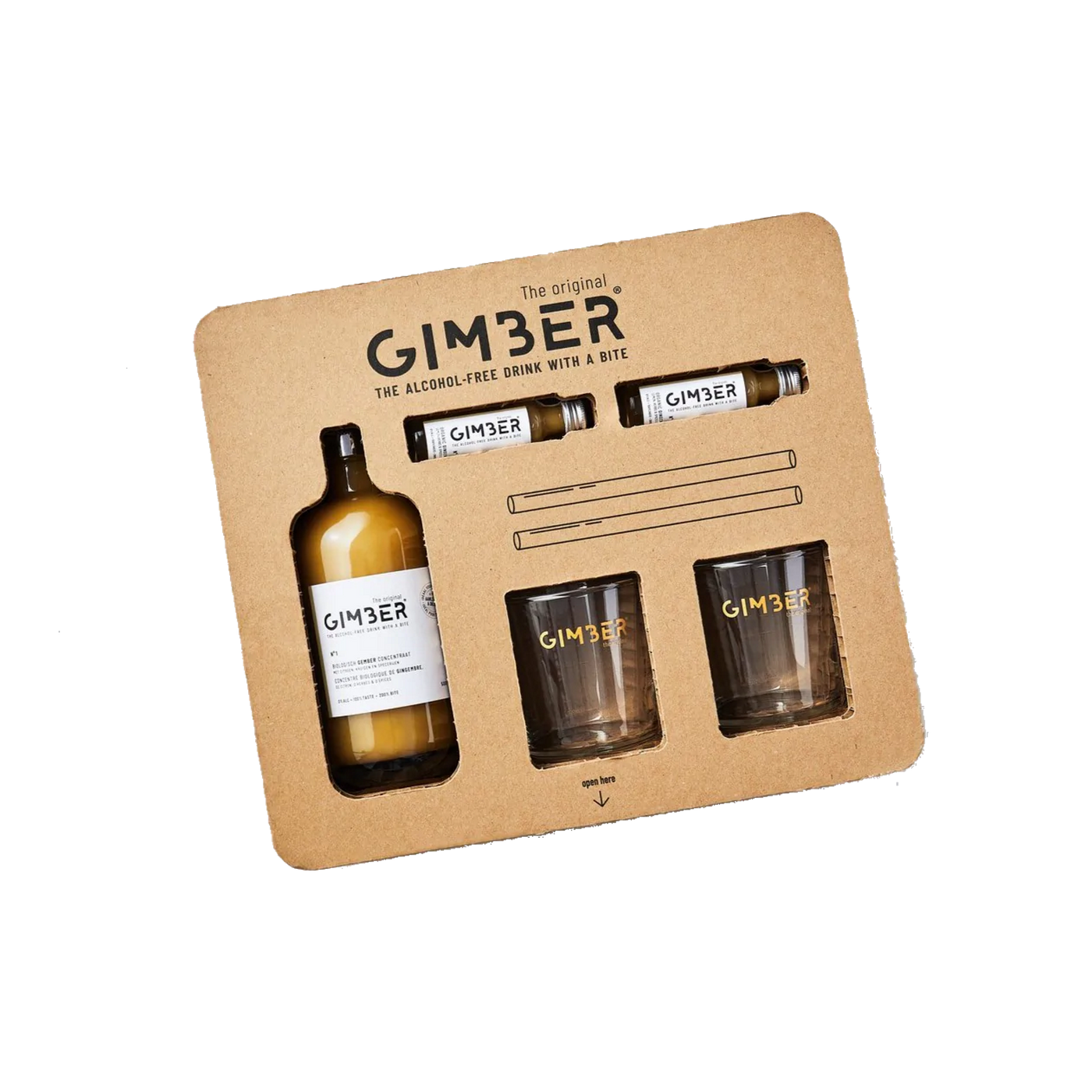 Gimber GiftBox Canada - Ginger Concentrate - alcohol free drink with bite - low sugar - low calorie alcohol alternative available at The Sobr Market in Winnipeg Canada