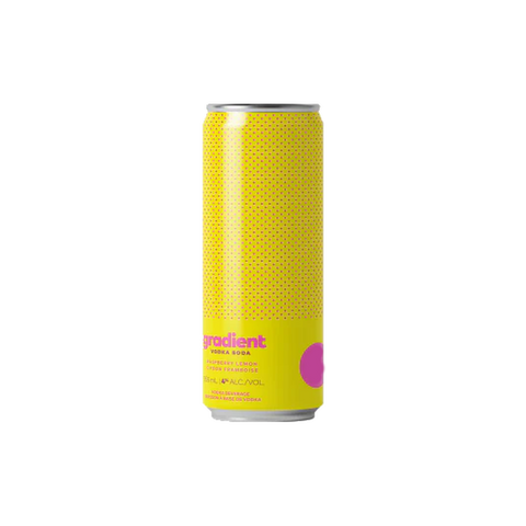 Gradient 0% Vodka Soda - alcohol free vodka seltzer - raspberry lemon - non-alcoholic cocktails and ready to drink - perfect party grab and go