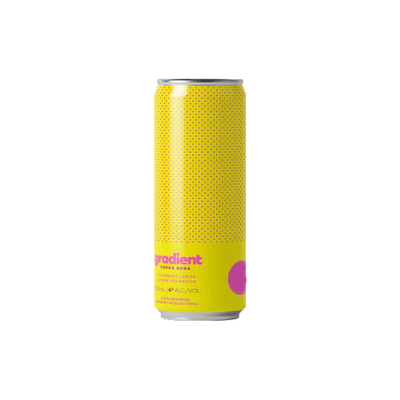 Gradient 0% Vodka Soda - alcohol free vodka seltzer - raspberry lemon - non-alcoholic cocktails and ready to drink - perfect party grab and go