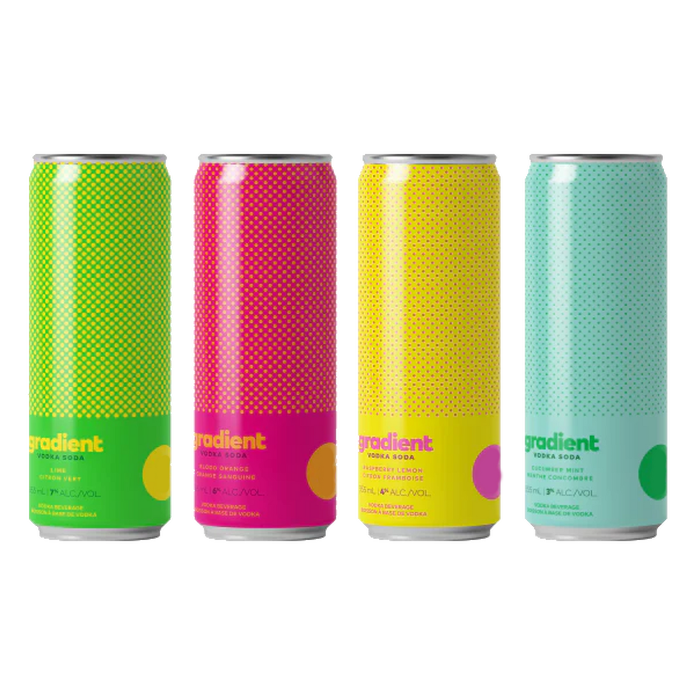 Gradient Vodka Sodas - 0% variety pack - alcohol free vodka drinks for any occasion - hangover free - healthy living
