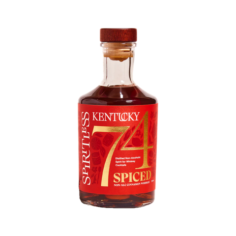 Spiritless Kentucky 74 SPICED available in Canada and USA - best non-alcoholic cinnamon whiskey bourbon