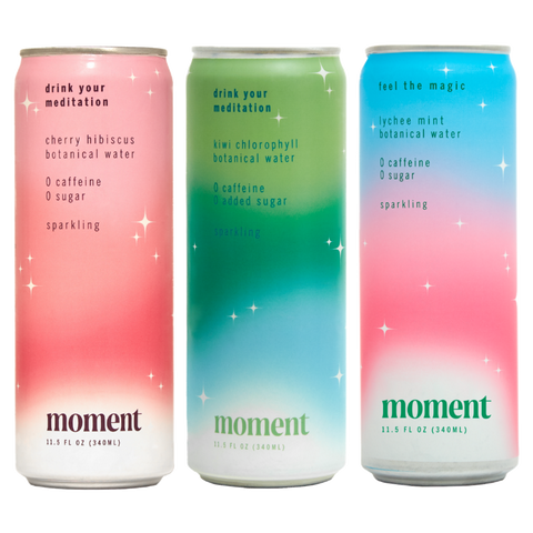 Moment Variety Pack - sparkling botanical water with adaptogens - drink your meditation - no caffeine no sugar - non carbonated - calming and relaxing - Drink Moment Canada