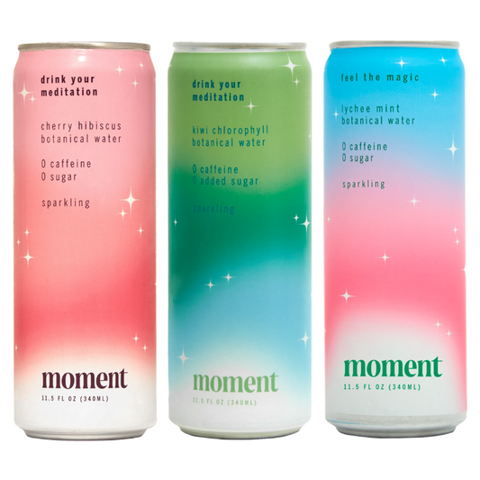 Moment Variety Pack - sparkling botanical water with adaptogens - drink your meditation - no caffeine no sugar - non carbonated - calming and relaxing - Drink Moment Canada