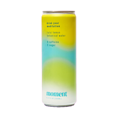 Moment Tulsi Lemon still botanical water with adaptogens - drink your meditation - no caffeine no sugar - non carbonated - calming and relaxing