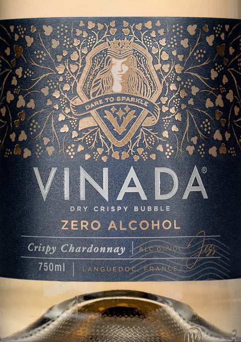 Celebrate with Vinada Wine Canada hangover free celebrations for anyone.  Good tasting non-alcoholic wine Canada - perfect bubbles for any occasion.  Vinada Dry Crispy Bubble Zero Alcohol Crispy Chardonnay Languedoc, France