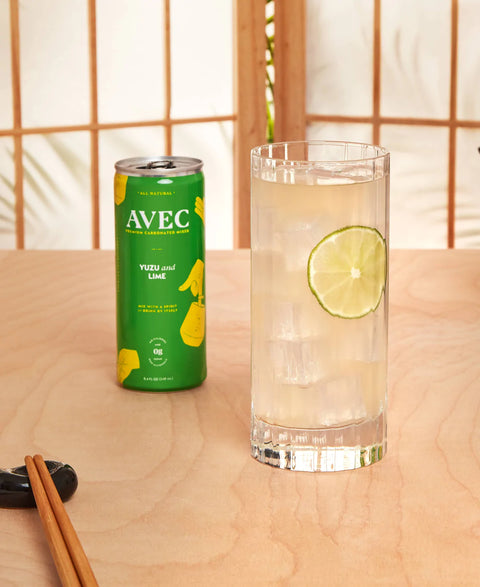 AVEC Yuzu and Lime Canada - premium carbonated mixer - makes the best cocktails with less calories anf less sugar 
