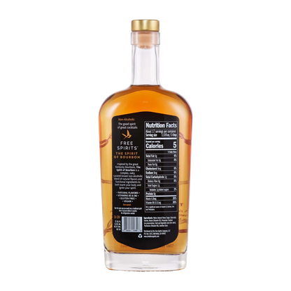 spirit of bourbon back label - inspired by the great kentucky bourbons - complex, vegan, gluten free, natural