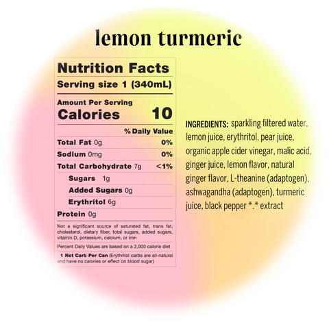 Lemon Turmeric Moment Canada - ingredients nutrition facts
