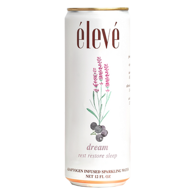 eleve dream adaptogen infused sparkling water, functional beverage for a relaxing sleep and reduced anxiety