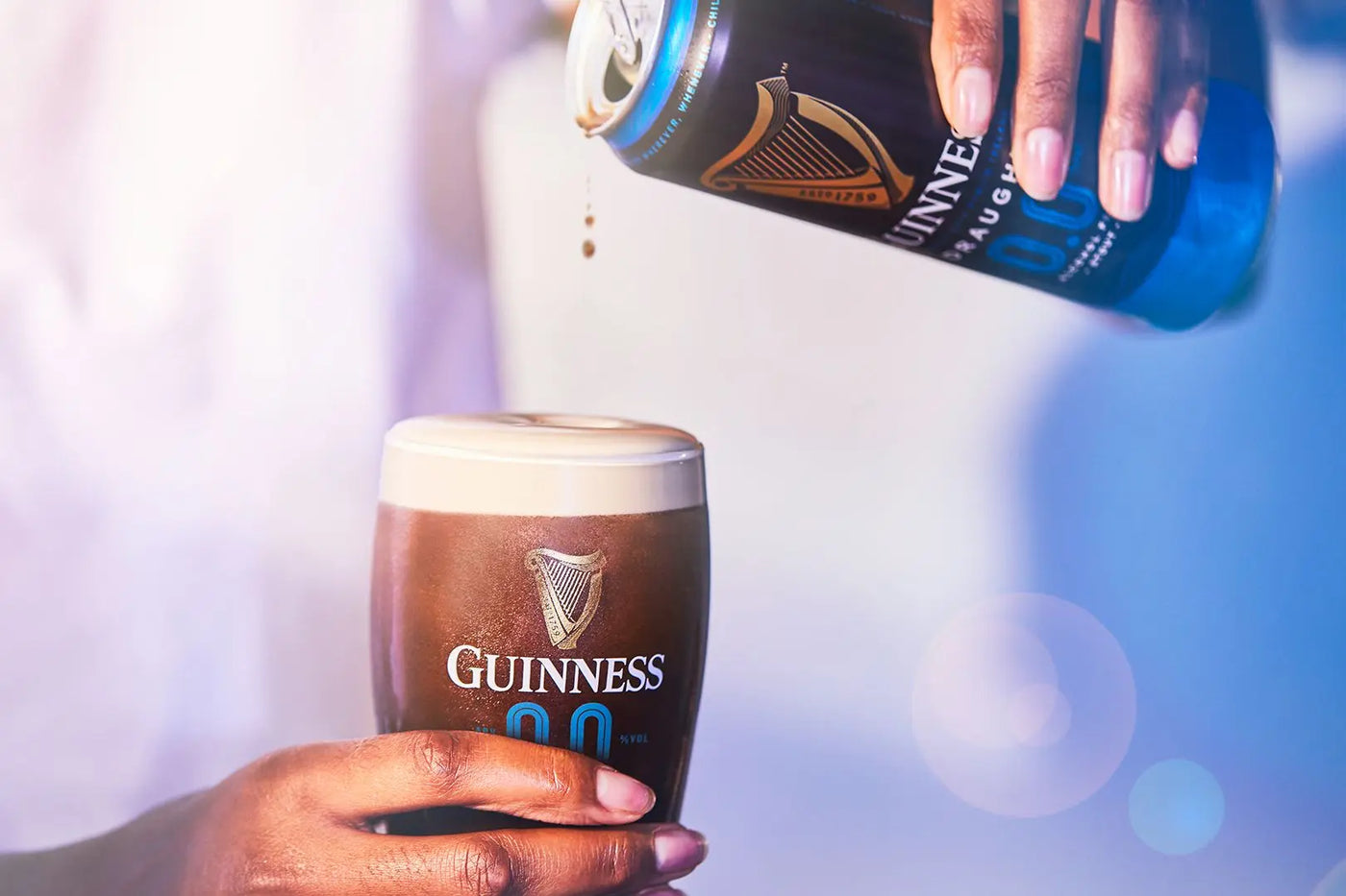 Guinness - perfect pour - non-alcoholic beer that tastes like the real thing - authentic guinness taste