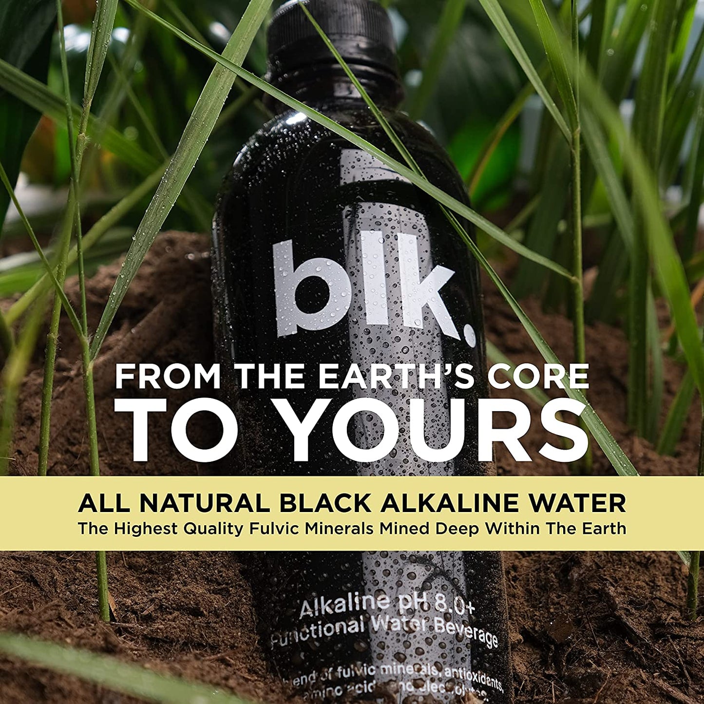 blk water from the earth's core to yours - all natural black alkaline water - the highest quality fulvic minerals mined deep within the earth