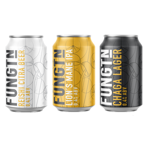 Fungtn Beer in Canada - Chaga Reishi Lion's Mane Mushrooms for a beverage with benefits - functional adaptogen beer - no hangover