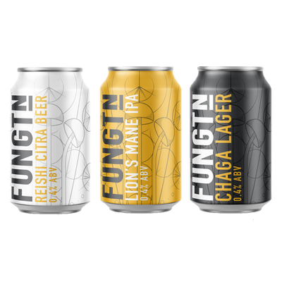 Fungtn Beer in Canada - Chaga Reishi Lion's Mane Mushrooms for a beverage with benefits - functional adaptogen beer - no hangover
